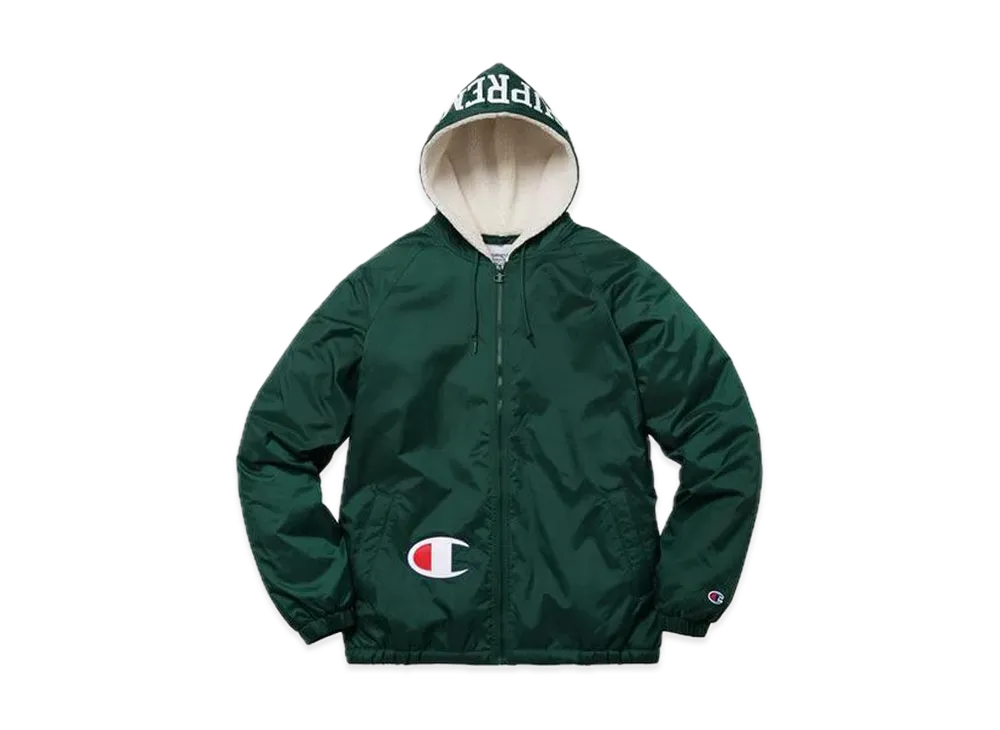 Supreme Champion Sherpa Lined Hooded Jacket "Dark Green"
