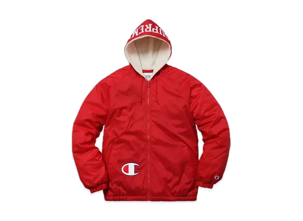Supreme Champion Sherpa Lined Hooded Jacket "Red"