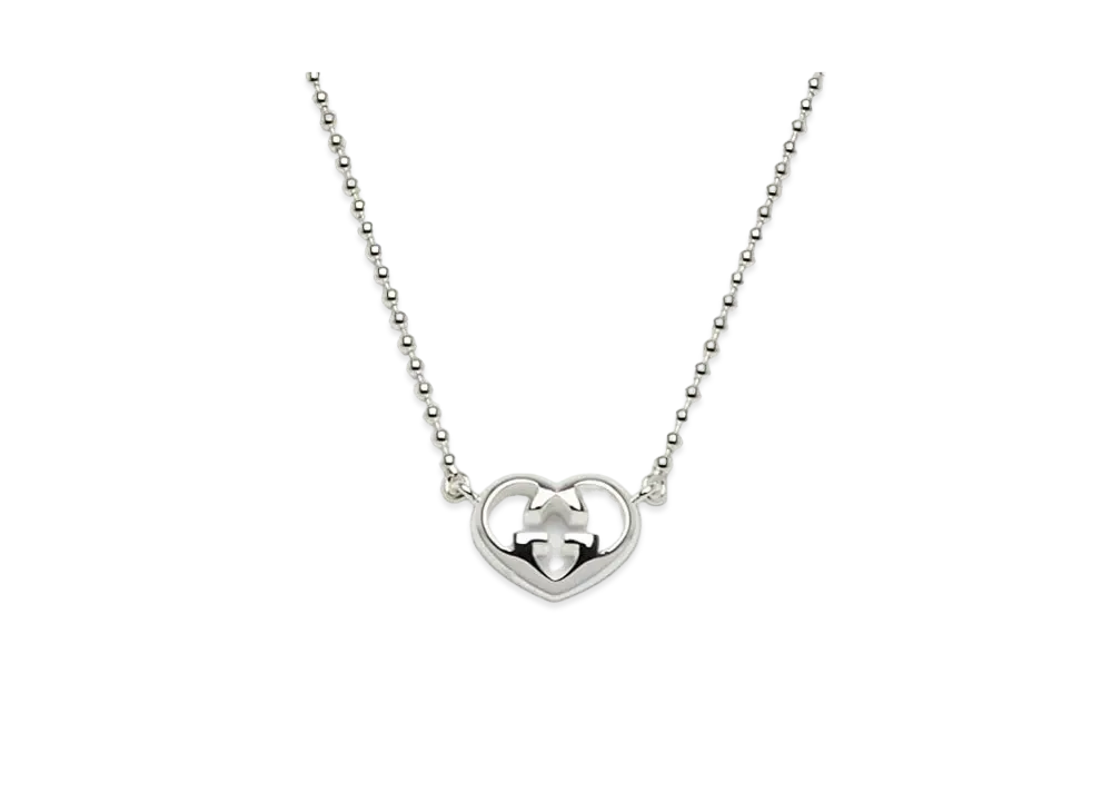 GUCCI Heart GG Necklace "Silver"