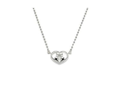 GUCCI Heart GG Necklace "Silver"