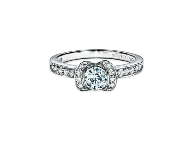 Tiffany & Co. Ribbon Engagement Ring In Platinum 0.5 Carat