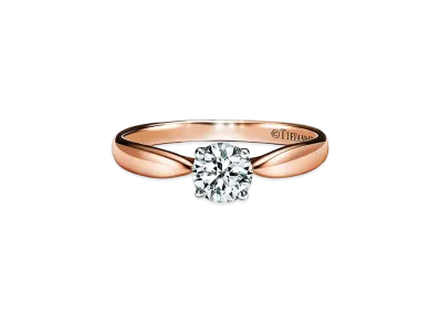Tiffany & Co. Harmony Round Brilliant Engagement Ring In 18K 0.5 Carat "Rose Gold"