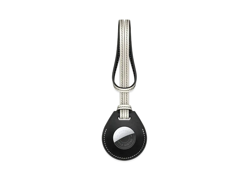 Hermes Apple AirTag Bicolor Bag Charm "Noir/Beton"