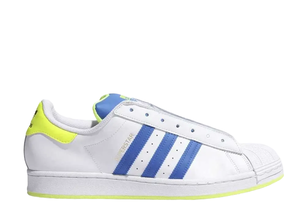 adidas Superstar Laceless "White Blue Solar Yellow"