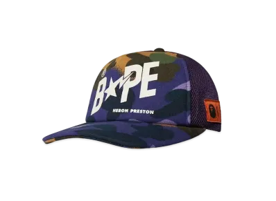 A BATHING APE X HERON PRESTON MIX 1ST CAMO MESH CAP "Camo"