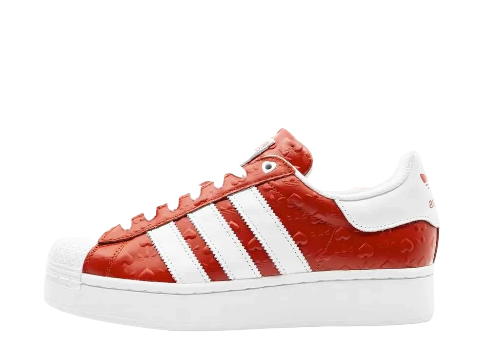 adidas Women's Superstar Bold Heart Embossed Scarlet "Scarlet/Core Black/Cloud White"