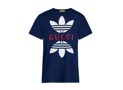 adidas Gucci Cotton Jersey T-Shirt "Dark Blue"