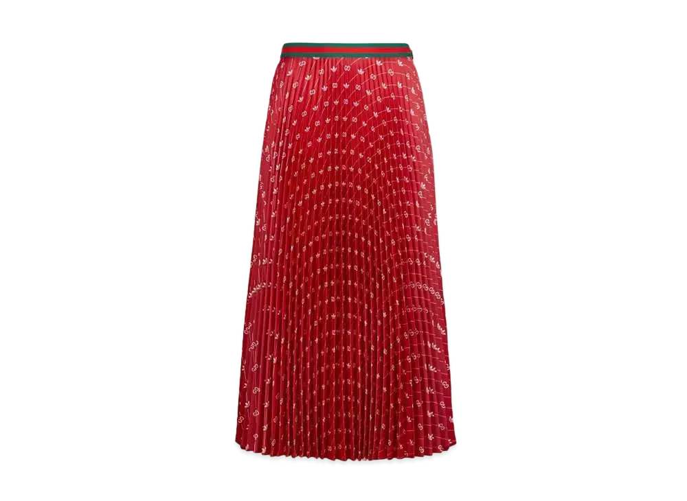 adidas x Gucci Satin Pleated Skirt "Red"