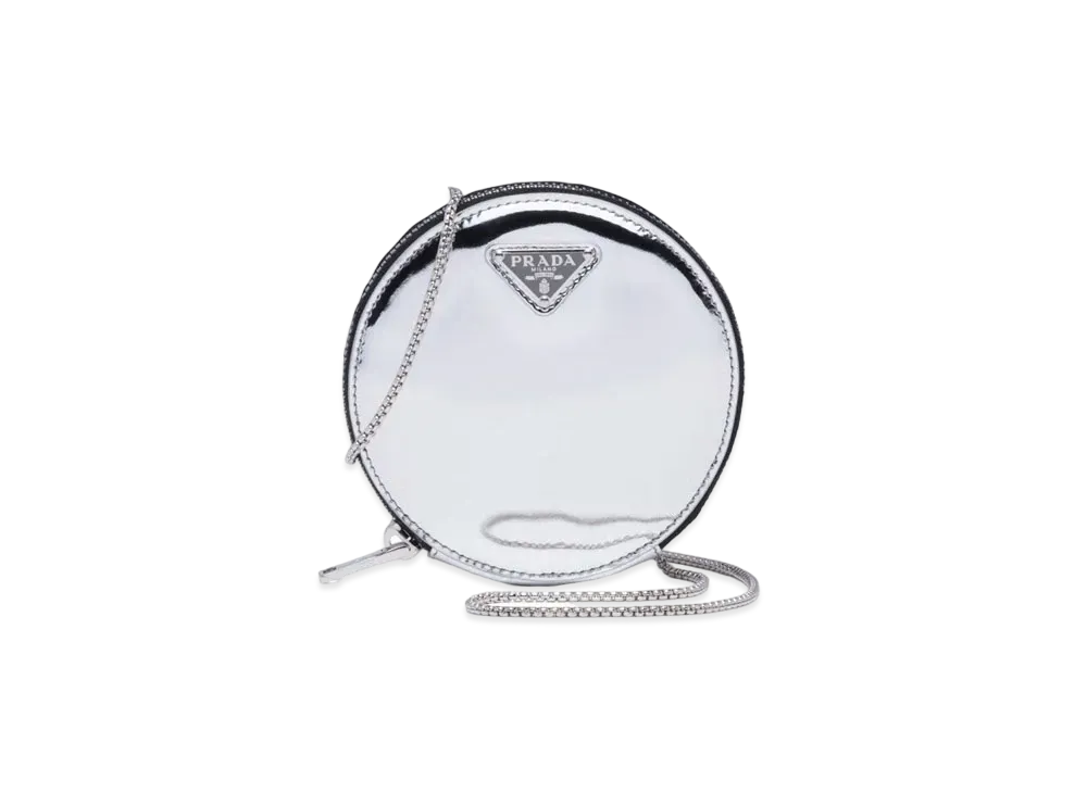 PRADA Brushed Leather Mini-pouch "Silver"