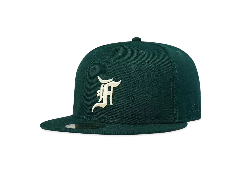 NEW ERA FEAR OF GOD ESSENTIALS 59FIFTY F LOGO Under Visor "Dark Green"