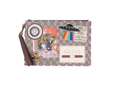 GUCCI Courier GG Supreme Clutch Bag