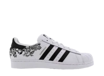 adidas Women's Superstar "Flower Embroidery White Black"