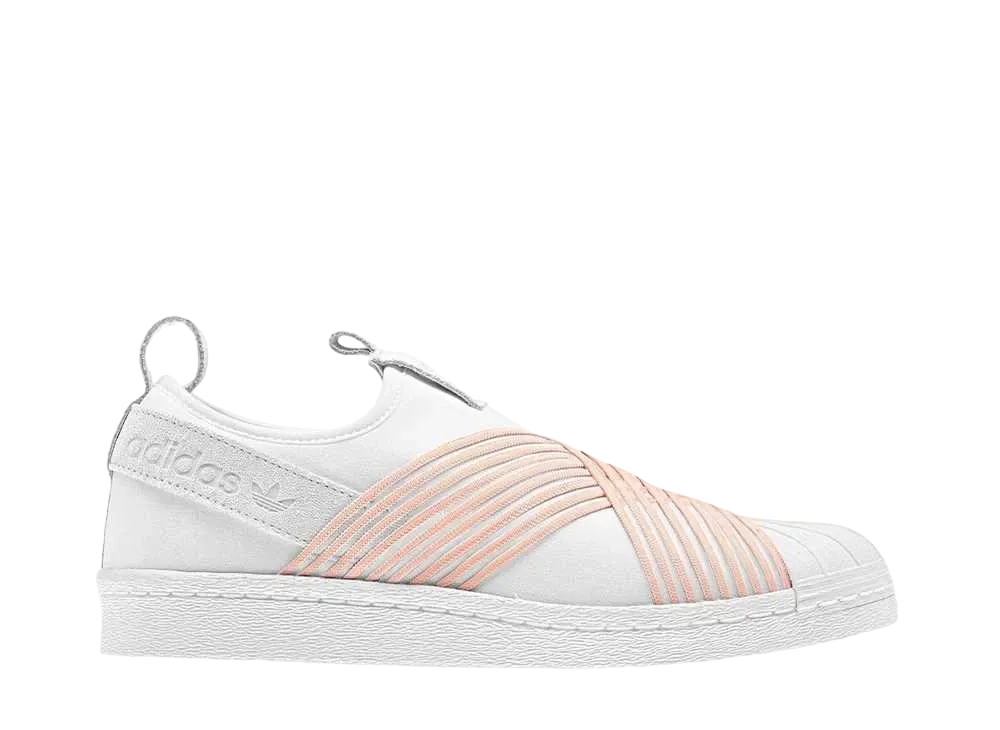 adidas Women's Superstar Slip on "White Orange"
