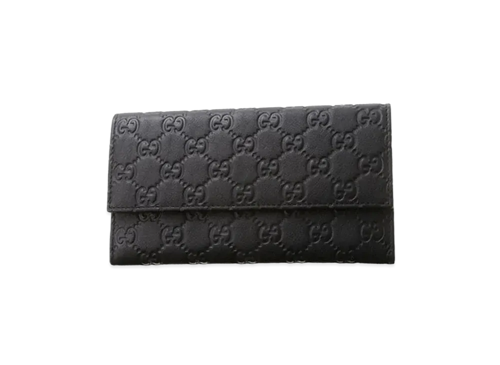 GUCCI Guccissima Flap Wallet "Black"