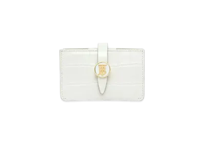 Burberry Monogram Motif Embossed Leather Card Case "Light Pebble"