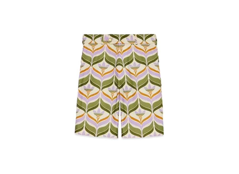 adidas x GUCCI Trefoil Print Shorts "Green/Ivory"