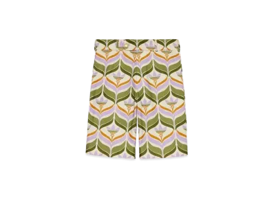 adidas x GUCCI Trefoil Print Shorts "Green/Ivory"