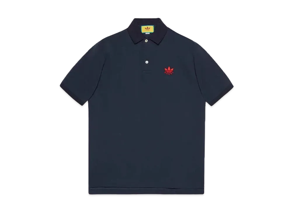 adidas x GUCCI Cotton Piquet Polo "Dark Blue"