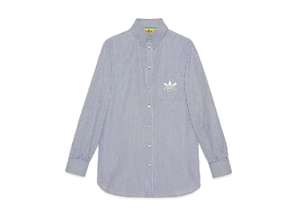 adidas x GUCCI Stripe Cotton Shirt "White/Blue"