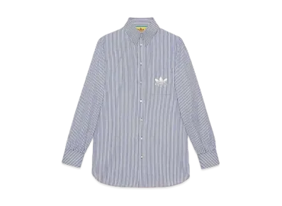 adidas x GUCCI Stripe Cotton Shirt "White/Blue"