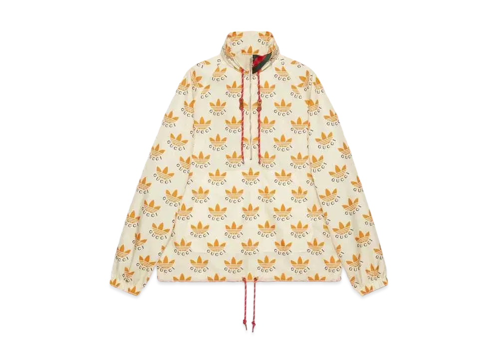 adidas x GUCCI Trefoil Print Jacket "Ivory/Brown"