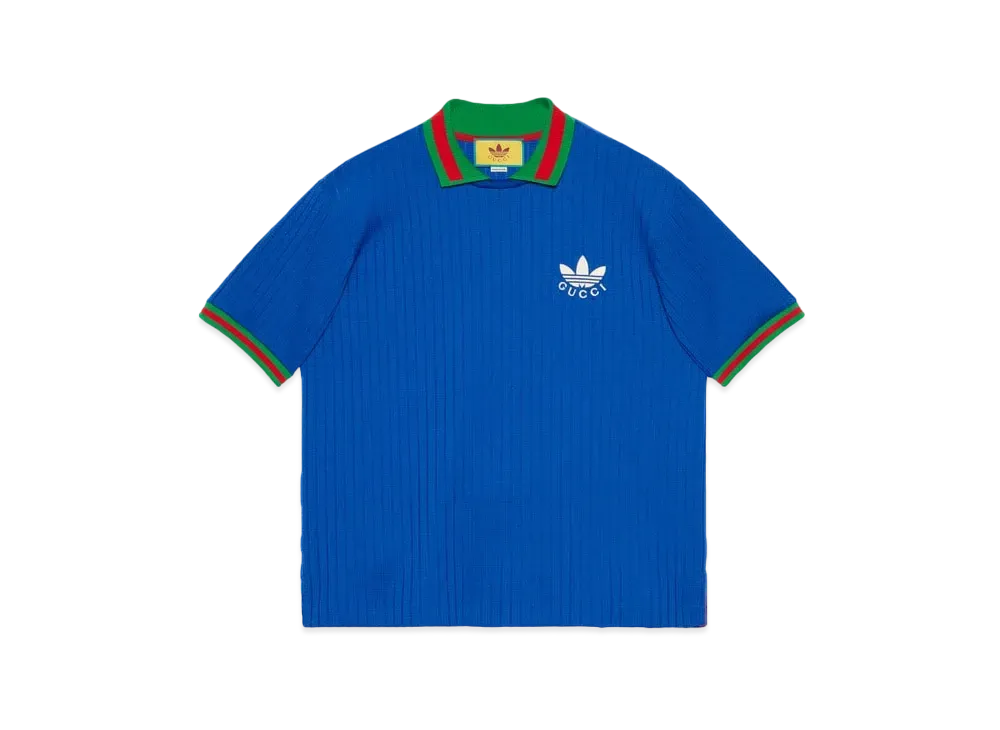 adidas x GUCCI Polyester Polo Shirt "Cobalt Blue"