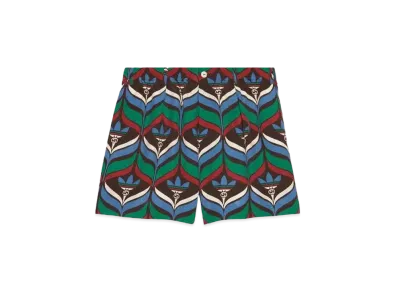 adidas x GUCCI Trefoil Print Shorts "Brown/Green"