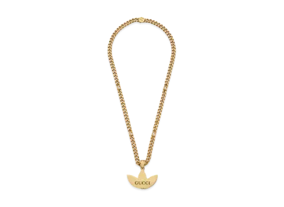 adidas x GUCCI Gourmette Necklace With Trefoil Pendant "Yellow Gold"