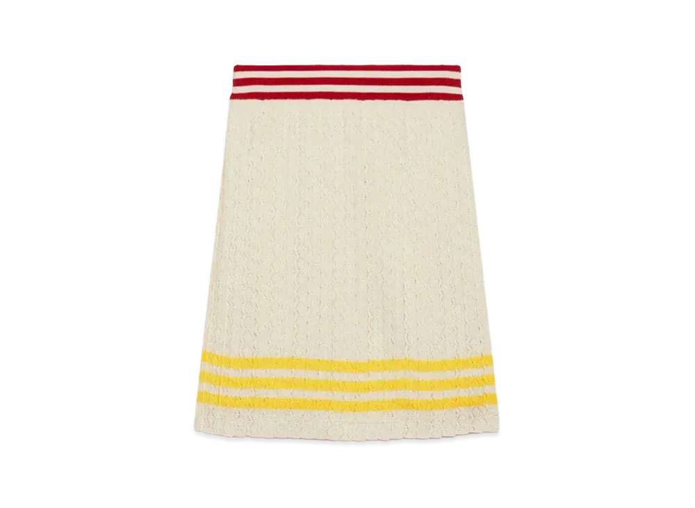 ★送料込★GUCCI x adidas コットン スカート 新品未使用タグ付き】ADIDAS GUCCI スカート 刺繍ロゴ 40の通販
