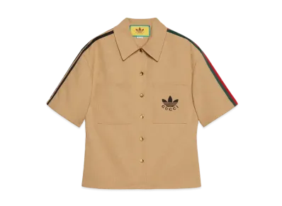 adidas x GUCCI Trefoil Jacquard Shirt "Beige"
