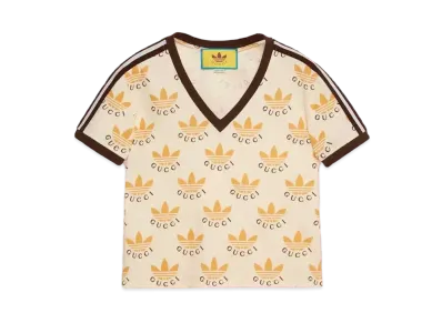 adidas x GUCCI Trefoil Print T-Shirt "Ivory"