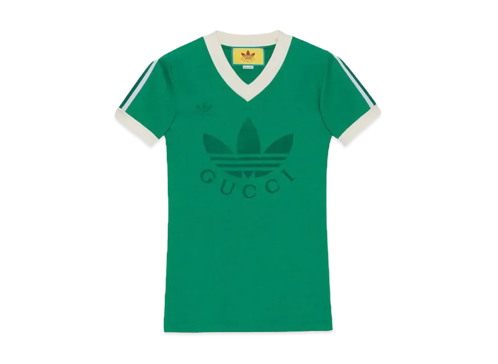 adidas x GUCCI V-Neck T-shirt "Green"
