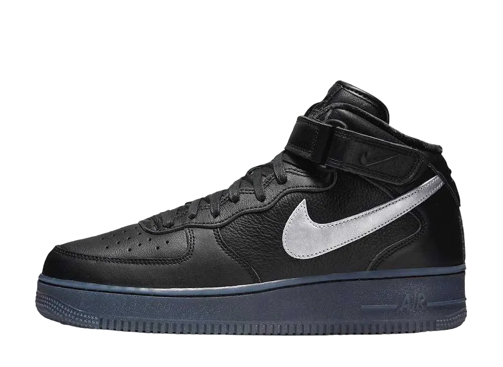 Nike Air Force 1 Mid PRM "Black/Mettalic Silver"
