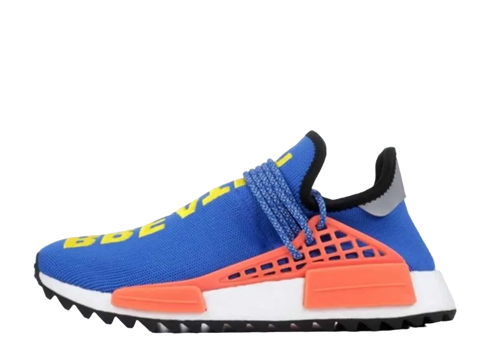 Pharrell × adidas NMD Hu Trail Friends And Family Breathe Walk "Blue/Yellow/Orange"