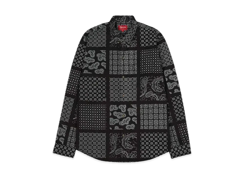 Supreme Paisley Grid Shirt "Black"