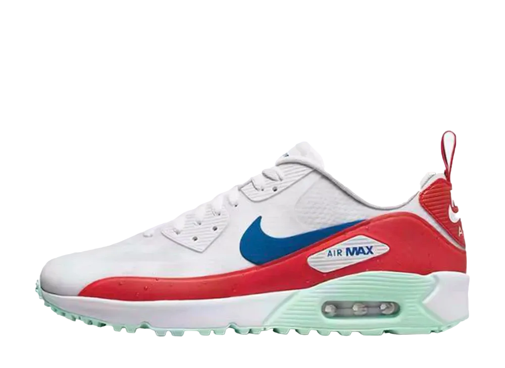 Nike Air Max 90 Golf "Summit White/Red Clay/Mint Foam/Dark Marina Blue"