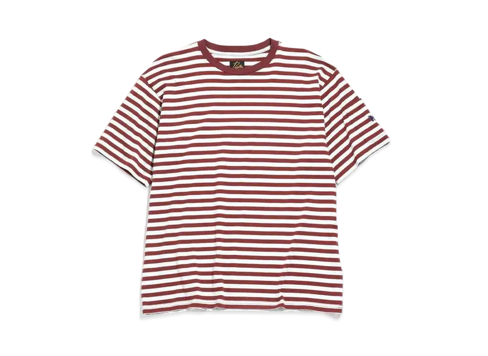 Needles S/S CREW NECK TEE - COTTON STRIPE JERSEY "Brown"