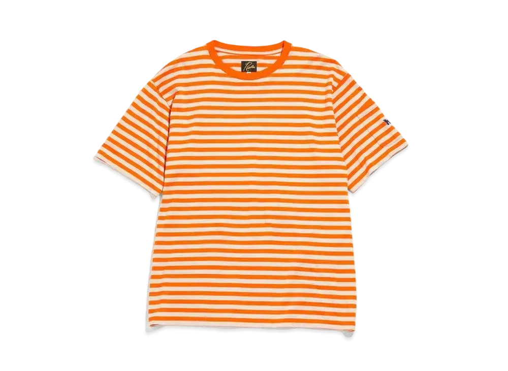 Needles S/S CREW NECK TEE - COTTON STRIPE JERSEY "Orange"