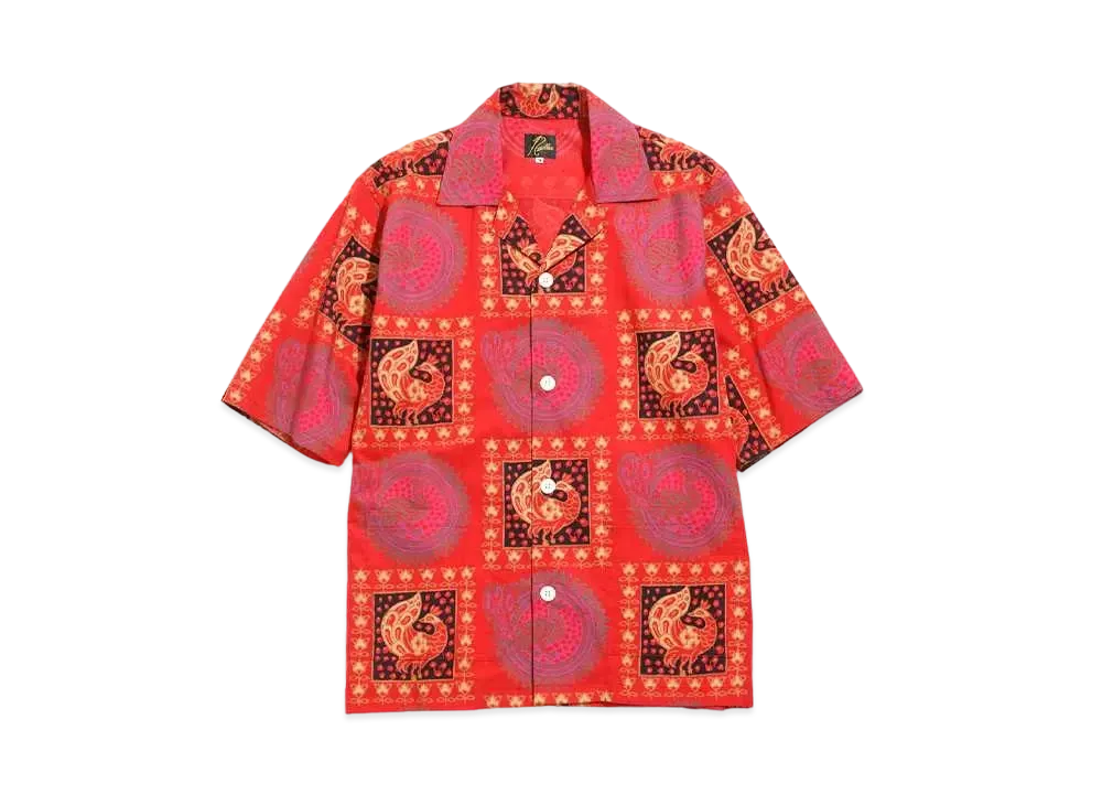 Needles CABANA SHIRT - COTTON CLOTH / BATIK "Red"