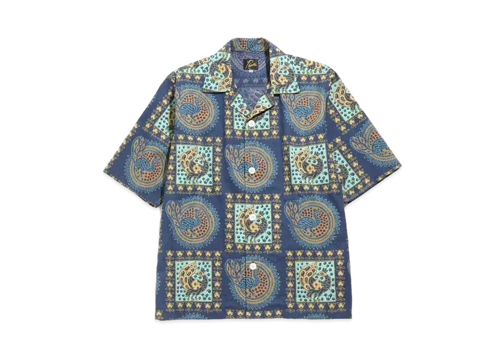 Needles CABANA SHIRT - COTTON CLOTH / BATIK "Navy"
