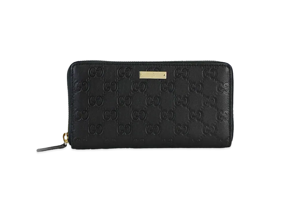 グッチ グッチシマ ジップアラウンドウォレット "ブラック" 307980 A0V1G 1000