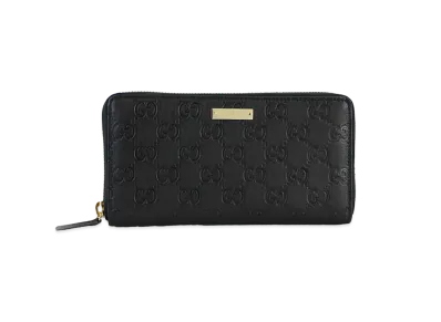 GUCCI Guccissima Zip Around Wallet "Black"