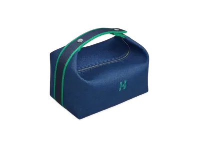 Hermes Brid a Black Pouch GM "Marine"