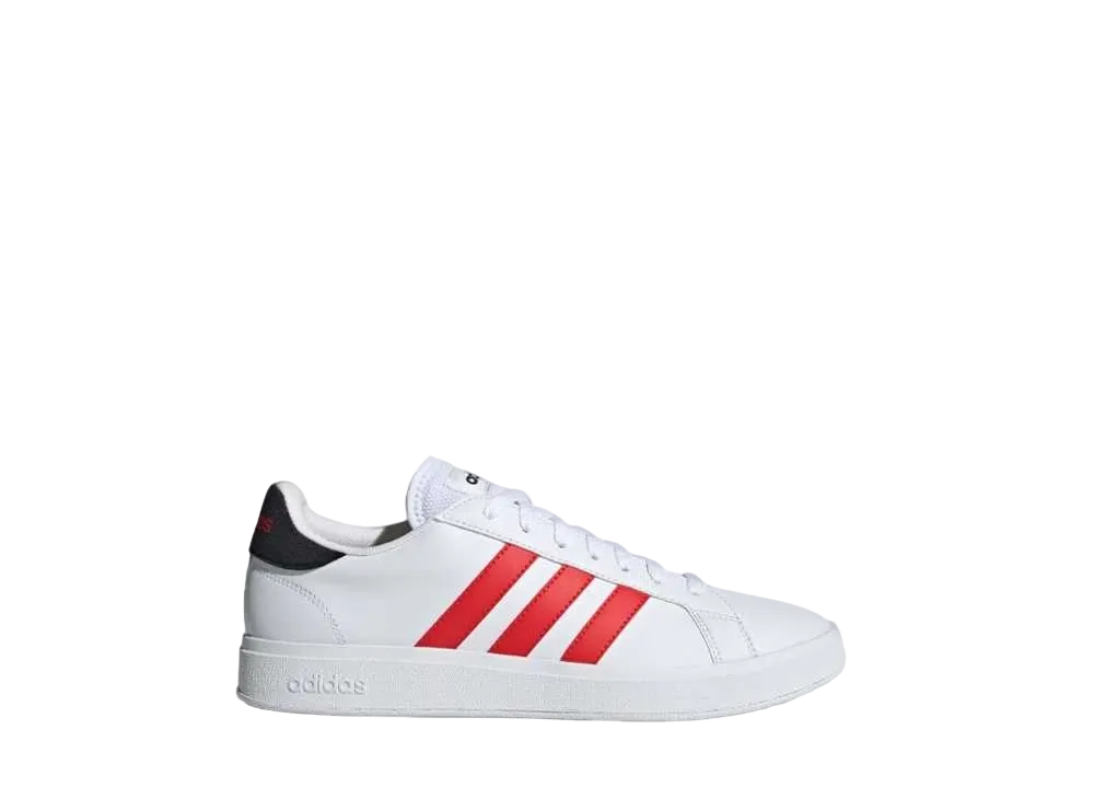 アディダス TD グランドコート ライフスタイル コート カジュアル "フットウェア ホワイト/ビビッド レッド/コア ブラック"(キッズ)