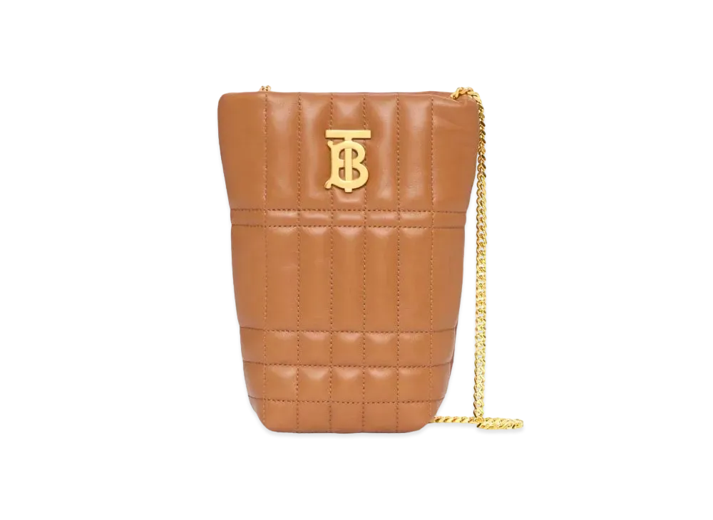 Burberry Micro Quilting Lambskin Lola Bucket Bag "Maple Brown"