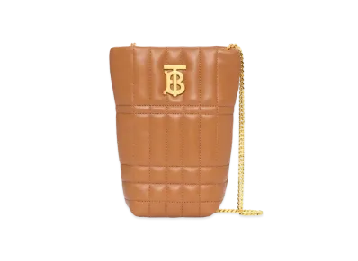 Burberry Micro Quilting Lambskin Lola Bucket Bag "Maple Brown"