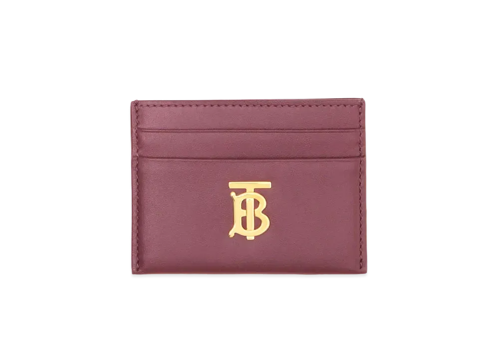 Burberry Leather TB Card Case "Deep Maroon"
