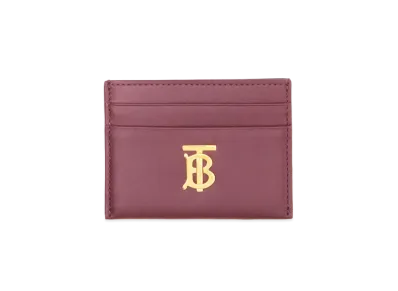 Burberry Leather TB Card Case "Deep Maroon"
