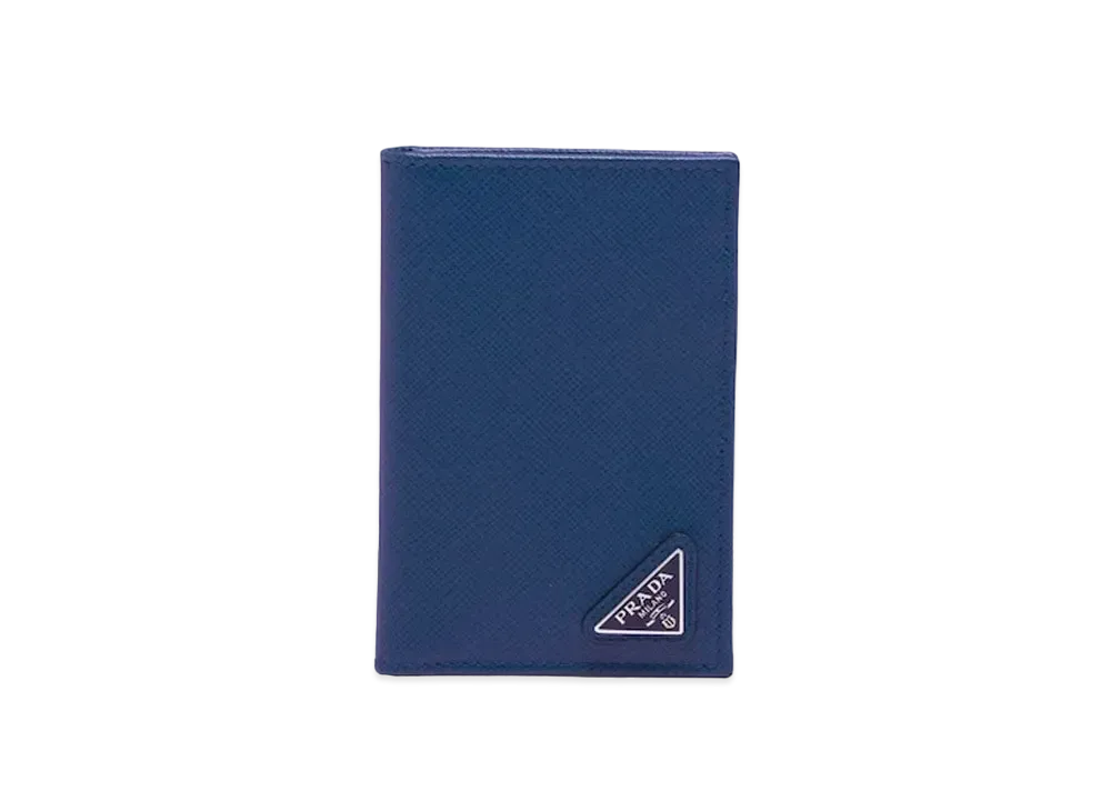 PRADA Saffiano Triangle Card Holder "Orange"