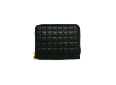 CELINE C charm Quilted Compact Zipped Wallet "Black"